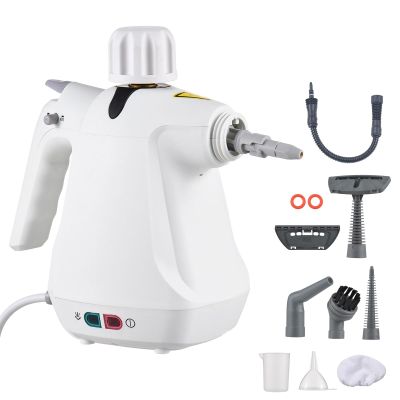 HEVIRGO 1000W Steam Cleaner High Power 360-Degree Nozzle Multipurpose Chemical-Free Handheld Steam Cleaner with Large Water Tank for Hardwood Tile Laminate All Floors Carpet Cleaning White US