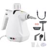 HEVIRGO 1000W Steam Cleaner High Power 360-Degree Nozzle Multipurpose Chemical-Free Handheld Steam Cleaner with Large Water Tank for Hardwood Tile Laminate All Floors Carpet Cleaning White US view 1