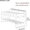 WZUOPG Premium Entryway Bench Shoe Rack Bench,Acrylic Shoe Storage Bench Modern End of Bed Bench,Comfy Upholstered Bench Entry Shoe Bench Bedroom Bench-Blue Velvet -1pc view 2