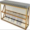 WZUOPG Storage Ottoman Foot Rest end of Bed Bench Entry Shoe Bench with Comfy Cushion,-Tier Metal Mesh Shoe Rack Bench Shoe Organizer-1pc view 1