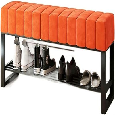 WZUOPG Storage Ottoman Foot Rest end of Bed Bench Shoe Bench with Thickened Velvet Seat,Entryway Shoe Rack Bench Shoe Organizer,Modern Decorative Furniture Soft Storage Bench -1pc