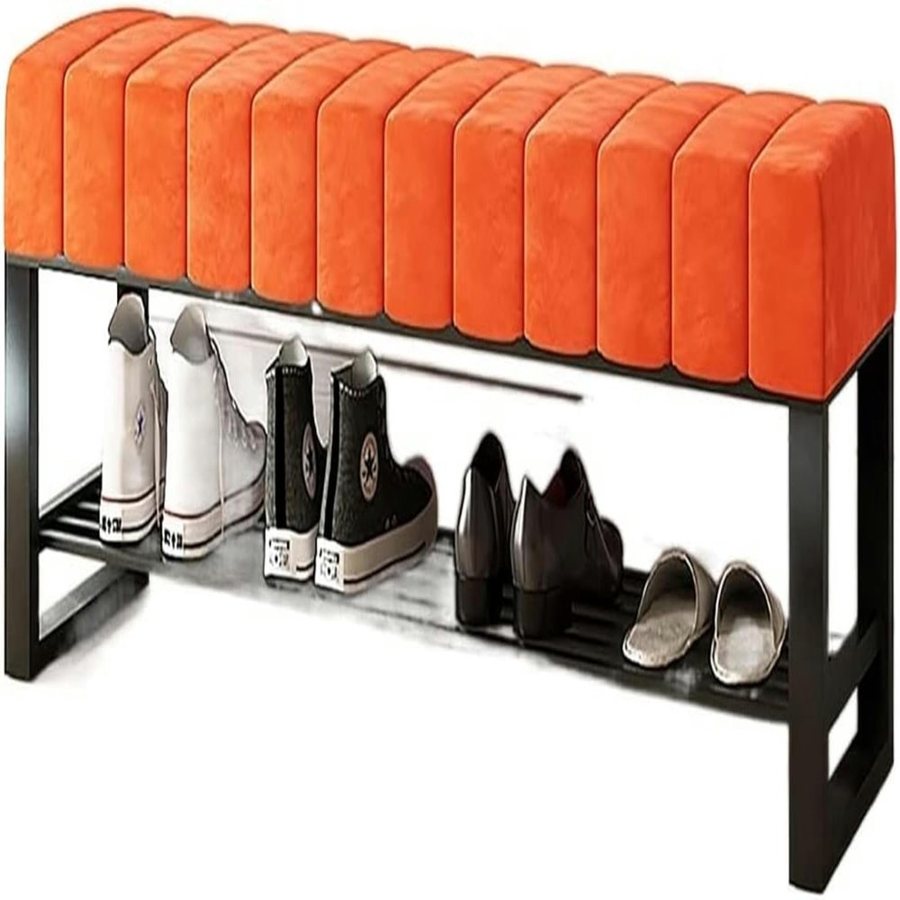 WZUOPG Storage Ottoman Foot Rest end of Bed Bench Shoe Bench with Thickened Velvet Seat,Entryway Shoe Rack Bench Shoe Organizer,Modern Decorative Furniture Soft Storage Bench -1pc