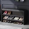 WZUOPG Modern Shoe Storage Bench,Wooden Entryway Bench with Leather Cushion,Upholstered Shoe Bench Shoe Cabinet Hallway Shoe Organizer Furniture-1pc view 1