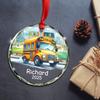 Personalized School Bus Glass Christmas Ornament 2026, School Bus Xmas Ornaments Gift for Kid Children Grandkids, Customized Year Name Bus Driver Glass Ornament, Keepsake Xmas Ornaments for Driver view 4