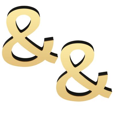YIEMI 2PCS 3.93 inch 3D Gold Letters for Wall Decor Acrylic Premium Shiny Alphabet Signs for Birthday Party Wedding Home Room Decoration&,2 pcs