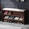 WZUOPG Modern Shoe Storage Bench,Wooden Entryway Bench with Leather Cushion,Upholstered Shoe Bench Shoe Cabinet Hallway Shoe Organizer Furniture-1pc view 1