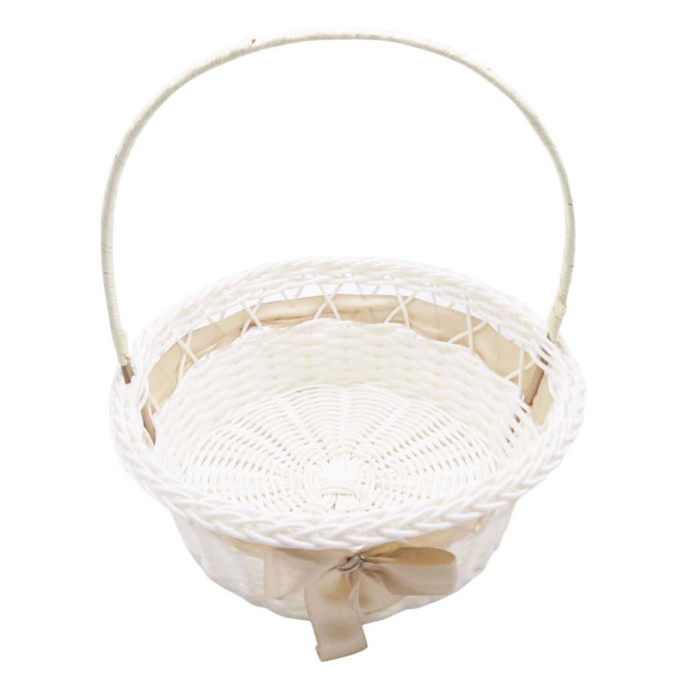 ABOOFAN Woven Flower Basket with Handle Versatile Storage for Weddings Showers and Festivals for Organizing Sundries Lightweight Design for Easy Carrying Light