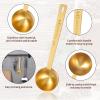 2 PCS Gold Measuring Spoons, 15 Ml and 30 Ml Stainless Steel Coffee Spoons Set Coffee Scoop for Ground Coffees, Long Handle Tablespoon Measuring Spoon for Milk Sugar Protein Brewin Gold Tea Spoon view 4
