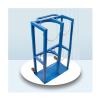 LVLDAWA Floor Mount Gas Cylinder Holder Stand, Steel Heavy-Duty Oxygen Tank Carrier, Outdoor Indoor Gas Cylinder Organizer Shelf with Wheels for 40L Gas Cylinder(Blue,65x31x100cm) view 1
