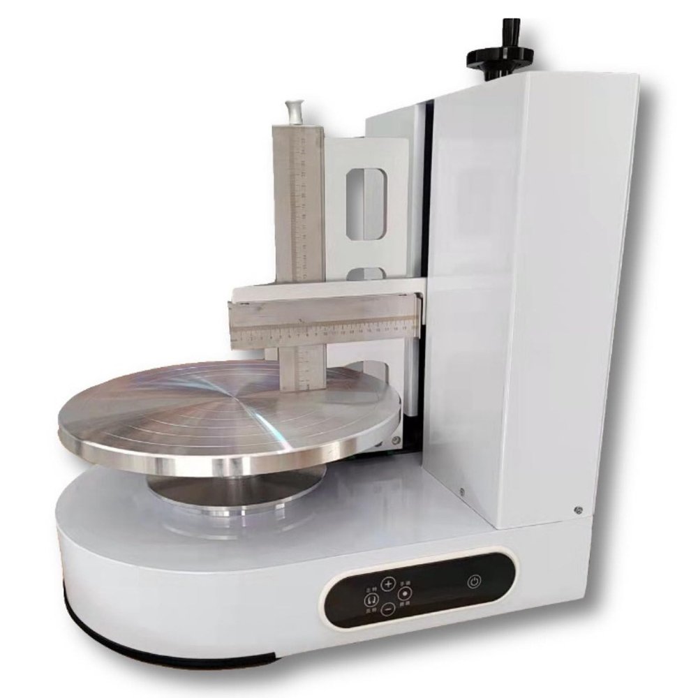vnrutkou Cake Decorating Coating Machine, Automatic Cake Icing Machine, Birthday Cake Cream Smooth Coating Decoration Machine Spreader Smoothing Machine (White)