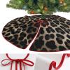 Christmas Skirt for Tree Black Leopard Print Printed 48 Inch Christmas Tree Skirt Xmas Tree Ornaments for Home Office Winter Holiday Party Decor view 3