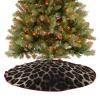 Christmas Skirt for Tree Black Leopard Print Printed 48 Inch Christmas Tree Skirt Xmas Tree Ornaments for Home Office Winter Holiday Party Decor view 4
