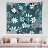 WZYCWB Teal Grey and White Floral Patterned Wall Decor Tapestry Multipurpose Dorm Wall Hanging, Can Be Used As Bedroom Living Room - 60x51 Inch, view 1