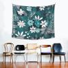WZYCWB Teal Grey and White Floral Patterned Wall Decor Tapestry Multipurpose Dorm Wall Hanging, Can Be Used As Bedroom Living Room - 60x51 Inch, view 2