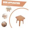 Wood Small Stool 24cm High for Home Use, Brown view 2