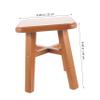 Wood Small Stool 24cm High for Home Use, Brown view 3