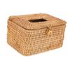 Unomor Multi-Purpose Tissue Holder Stylish Rattan Tissue Box for Easy Access Practical Storage Container for Compact Design view 1