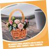HOMOCONO Dollhouse Basket Model Mini Rattan Woven Baskets Storage Decorative for Home Craft Garden view 3