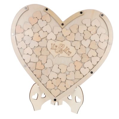 PLAFOPE 1set Heart-Shaped Wedding Guest Book Signature Box for Wedding Reception Complete for Guests to Leave Wishes for Bridal Showers Special Events