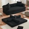 Ochangqi 78.5" Modern Corduroy Convertible Folding Futon Couch Sofa Bed, 4-in-1 Adjustable Folding Loveseat Double Chaise Lounge for Compact Living Space,Dorm,Game Studio,Apartment,Bedroom (Black) view 1