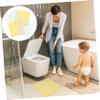 FONDOTIN 4Sheets Non-Skid Hollow-Out Bath Mat Anti-Slip Shower Cushion for Bathroom Pet Cage and Door Entry Yellow and White Mats for Protection view 4