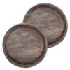 2pcs Wooden Circle Trays for Decor, Serving and Organizing view 1
