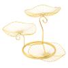 AUTSUPPL Fruit Basket Stand Wire Storage Organizer for Kitchen Countertop Iron Fruit Holder Vegetables Snacks Stylish Gold Design view 1