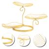 AUTSUPPL Fruit Basket Stand Wire Storage Organizer for Kitchen Countertop Iron Fruit Holder Vegetables Snacks Stylish Gold Design view 3