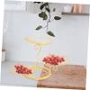 AUTSUPPL Fruit Basket Stand Wire Storage Organizer for Kitchen Countertop Iron Fruit Holder Vegetables Snacks Stylish Gold Design view 4