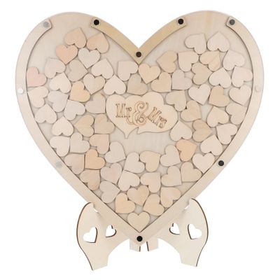 WHAMVOX 1set Heart-Shaped Wedding Guest Book Alternative Unique Signing Decor for Weddings Showers and Celebrations Complete Signs for Guests to Leave Messages