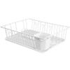 17.5 Inch White Single Level Dish Rack with 14 Plate Positioners and a Detachable Utensil Holder view 1