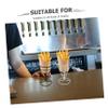 AUTSUPPL 2pcs Fries Holder Cone Basket for Snacks Appetizer Display Stand for Fried Food Creative Food Basket for Restaurant Home Parties Black Silver Design view 3
