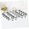 ANDRESLAD 1pc Foldable Laundry Rack Windproof Plastic Clothes Hanger for Socks and Towels Multi-Function Design Space-Saving Drying Pale Grey view 2