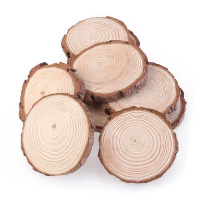 COHEALI 5pcs Natural Wood Log Slices Craft Discs for Wedding Centerpieces Table Numbers Rustic Decor Fine Polished Bark Edges
