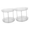 CIYODO 2pcs Rotating Makeup Organizer Round Storage Tray for Cosmetics Seasonings Multi-Functional Turntable Spice Holder for Kitchen and Vanity view 1