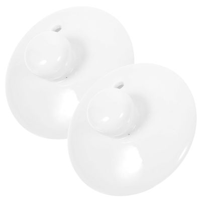 2 Piece White Ceramic Tea Cup Lid for Teapot Replacement