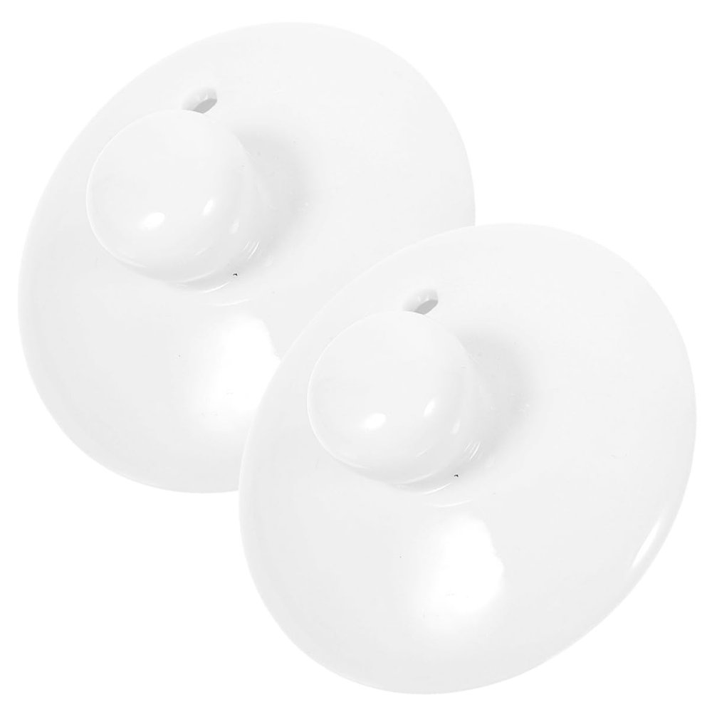 2 Piece White Ceramic Tea Cup Lid for Teapot Replacement