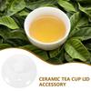 2 Piece White Ceramic Tea Cup Lid for Teapot Replacement view 2