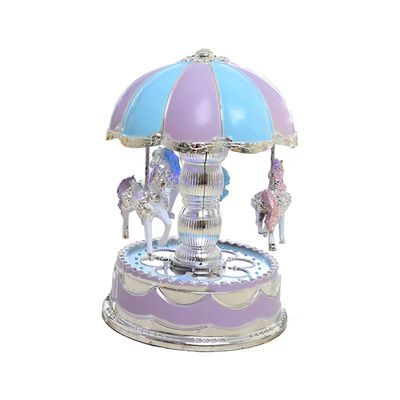LIFKICH Rotating Carousel Music Box Music Led Light and 6.1x4.1x4.1in Luxury Her
