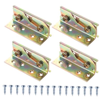 BELLIFFY 4pcs Heavy Duty Bed Frame Hardware Bed Rail Brackets for Adults Easy Assembly Random Color