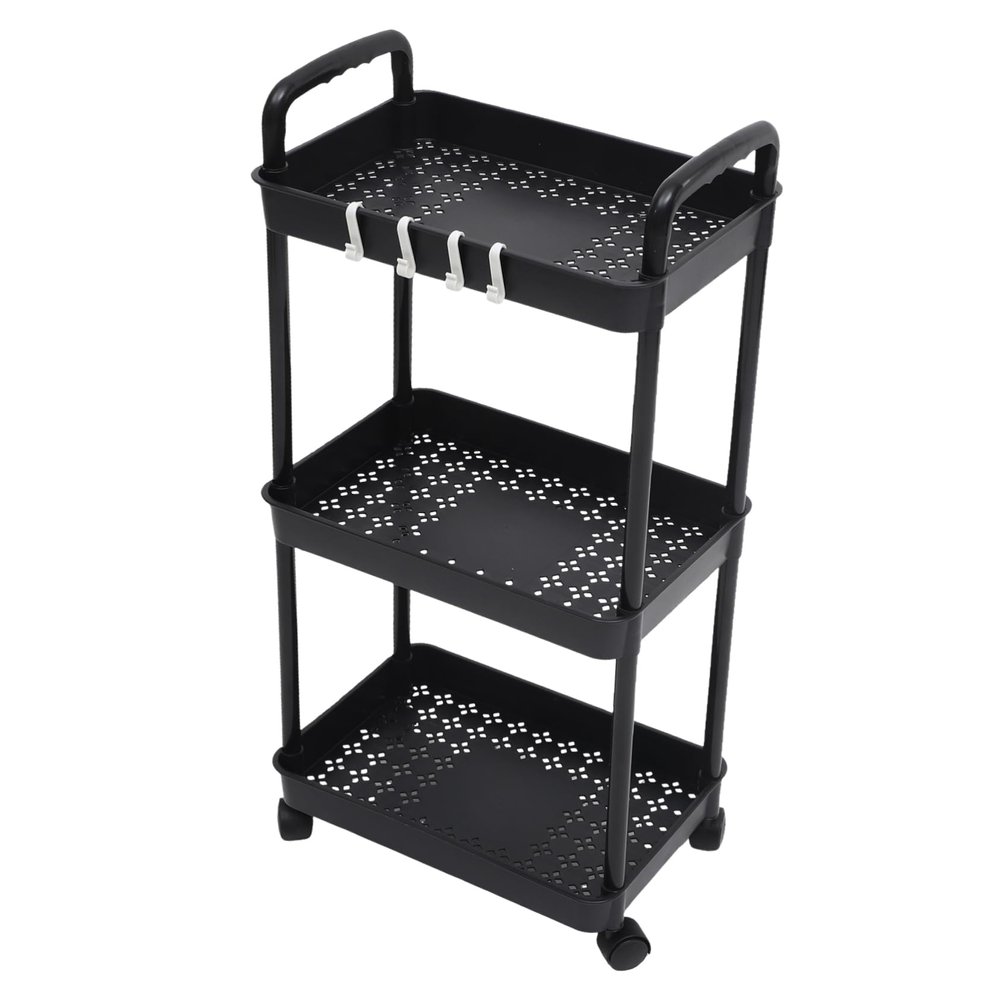 CAXUSD Rolling Storage Cart Trolley Organizer for Kitchen Bathroom and Office Use Multi-Purpose Rolling Shelves Strong Bearing Capacity Modern Design for Easy Organization