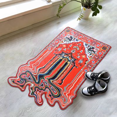 Rugendary Melting Rug 2x3 Oriental Design Melting Area Rug Machine Washable Traditional Carpet Nonslip Mat Scandinavian Melting Rug for Living Room Bedroom Kitchen Abstract Rug Fabric Surface