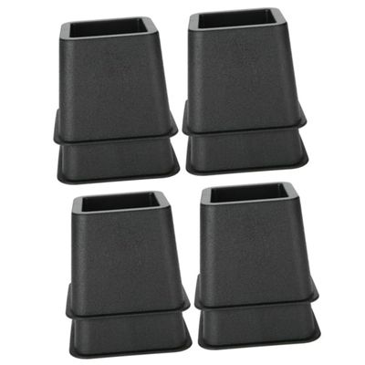 Cabilock 8pcs Plastic Sofa Foot Pads, Square 3 Inch Furniture Risers