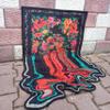 Rugendary Melting Rug 5x7.5 Oriental Design Melting Area Rug Machine Washable Traditional Carpet Nonslip Mat Scandinavian Melting Rug for Living Room Bedroom Kitchen Abstract Rug Fabric Surface view 3