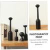 Unomor Sturdy Wooden Candleholder Artistic Decoration for Home Black 28cm Tall for Wedding Event view 4