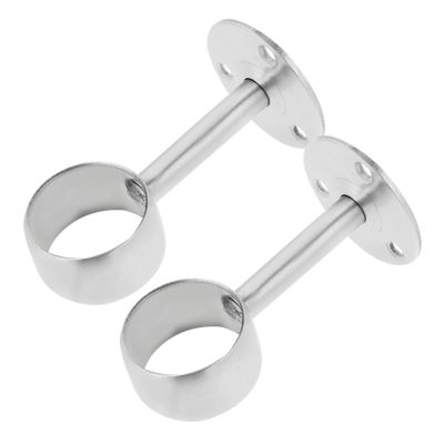 Stainless Steel Closet Rod Holder Brackets 2pcs Round Flange