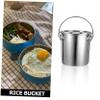 OSOLADY Stainless Steel Sealed Bucket Portable Container for Oil Food and Liquid Transport with Buckle Handle Construction for Kitchen Use view 3