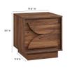 Modway Bulwark Modern Brutalist 2 Drawer Nightstand in Walnut view 3