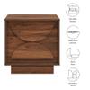 Modway Bulwark Modern Brutalist 2 Drawer Nightstand in Walnut view 4