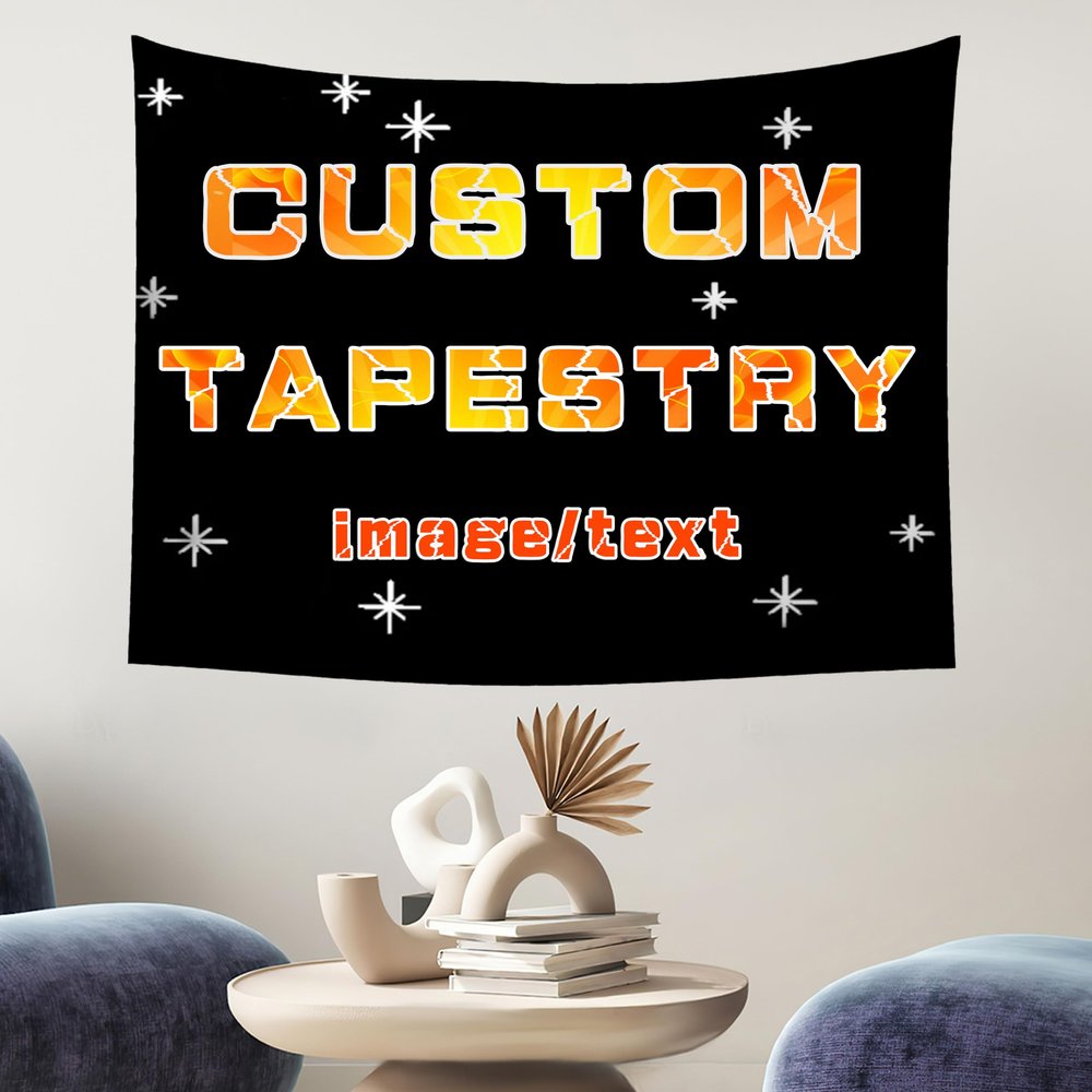 Jirevtan Custom Tapestry Upload Image Customized Backdrop for Wall Personalized Tapestry with Any Photo/Text/Logo/Design (80 * 60in)